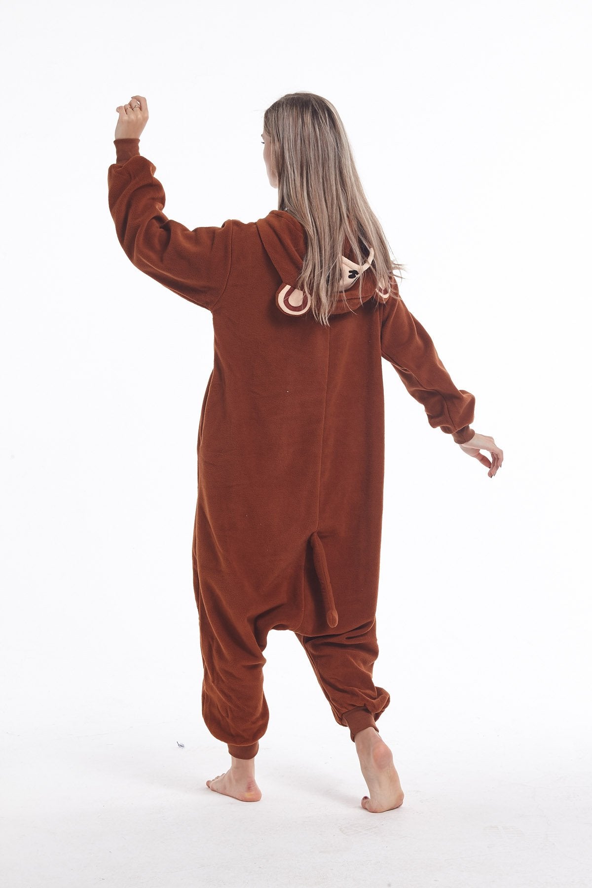 Sqlszt Animal Monkey Onesie Adult Unisex Christmas One Piece Halloween Cosplay Costume Pajamas Suit for Women Men