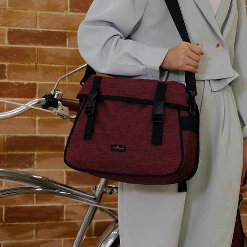 TOURBON Nylon Double Pannier Shoulder Bags Bicycle Rear Rack Trunk Motorcycle Tail Seat Bag (Purple)
