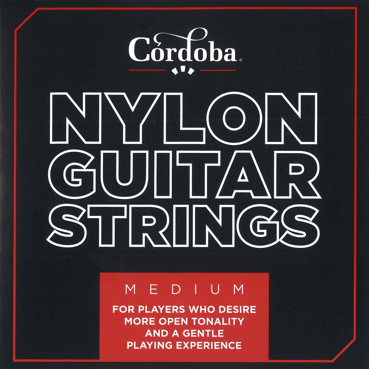Cordoba Nylon Guitar Strings, Set Of 6, Medium Tension, Red