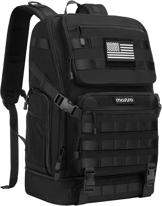 MOSISO 23L Tactical Backpack with Bottom Insulated Cooler, Military Daypack 3 Day Assault Pack Army Rucksack Bug Out Bag w...