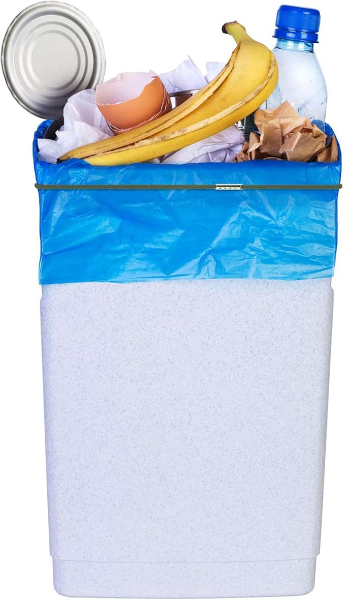 Trash Can Bands Set of 3, Fits 13 to 32 Gallon Cans, Hongmed Elastic Rubber Bands for Kitchen/Office/Garage, Secure Garbage Bags in Place, Blue