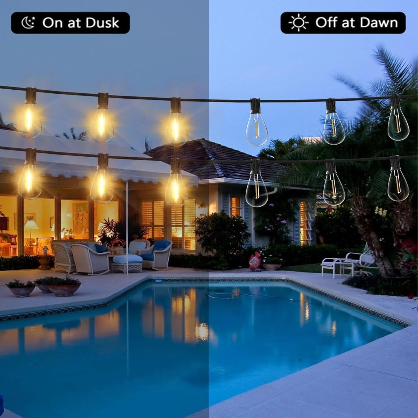 REEMEER 120FT Outdoor String Lights, Ultra Long Waterproof 30+2 Shatterproof Bulbs Led Outside Patio Lights for Porch Deck Garden Backyard Balcony Wedding Party Decor
