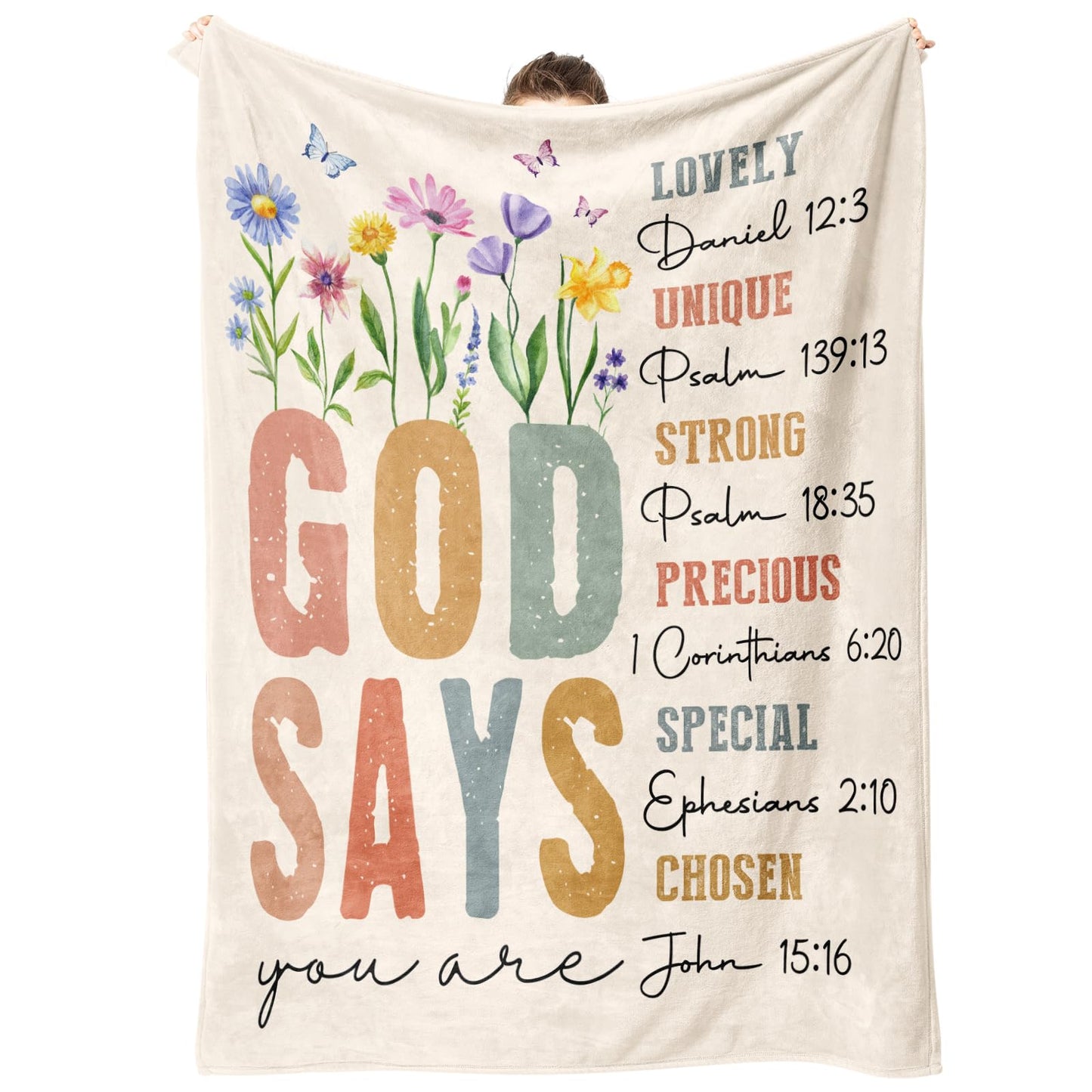 SteadStyle Christian Gifts for Women Birthday - Inspirational Floral Throw, Religious Birthday Gifts, Christian Blanket for Mom, Sisters, Friends, Girl, Baptism & Confirmation, Spiritual Gift for Her