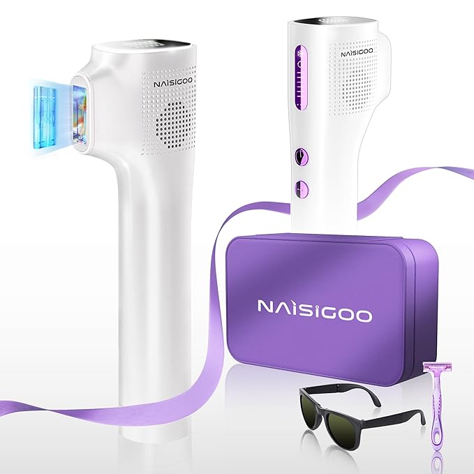 Laser Hair Removal Device for Women and Men, IPL Painless Sapphire Laser Hair with 40°F Ice-Cooling System, Safe for Body Treatment, Long-Lasting Hair Removal from Home, Face, Legs, Back Bikini Line