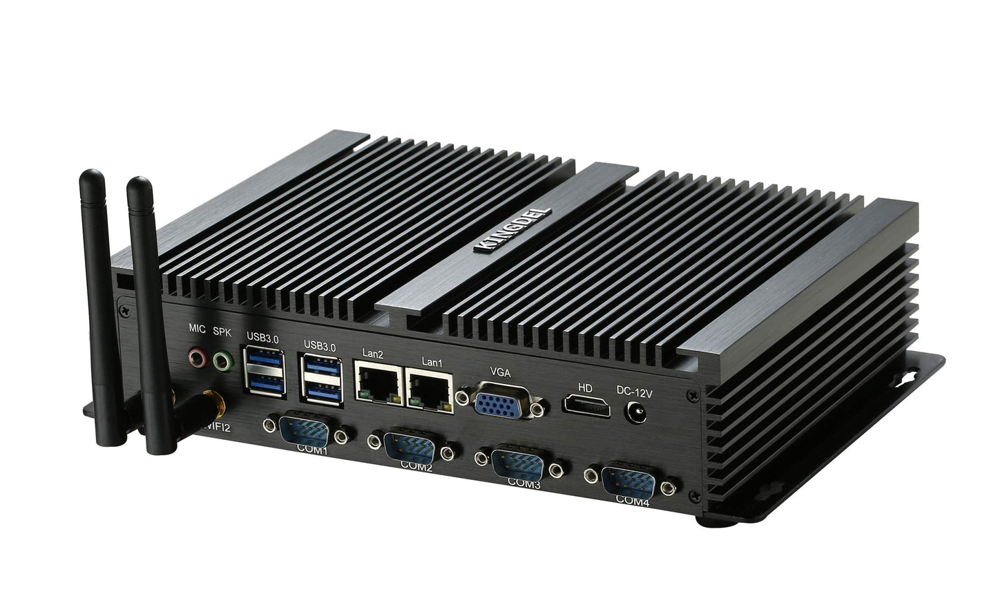Kingdel Industrial Pc, Fanless Mini Desktop Computer With Celeron Dual Core Cpu, 8Gb Ram, 128Gb Ssd, 2Xnics, 4Xcom Rs232, Hd Por