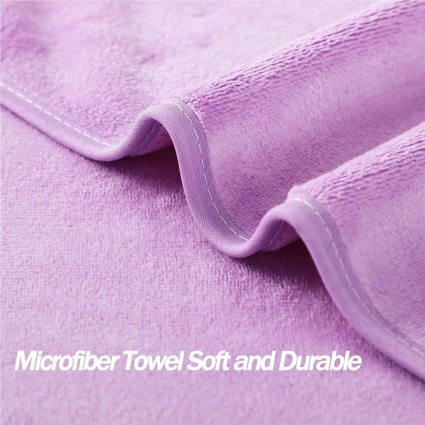 Wuwahold Microfiber Gym Towels Bigger Size Super Soft for Exercise Fitness, Sports, Workout, 380-GSM 15-Inch x 31-Inch Quick-Drying Towels (3 Pack, Pure Purple)