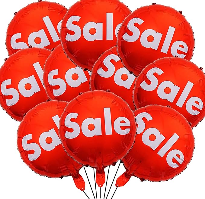 10PCS Red Sale Foil Balloon 18inch Round Sale Mylar Balloon for Celebrating a store opening