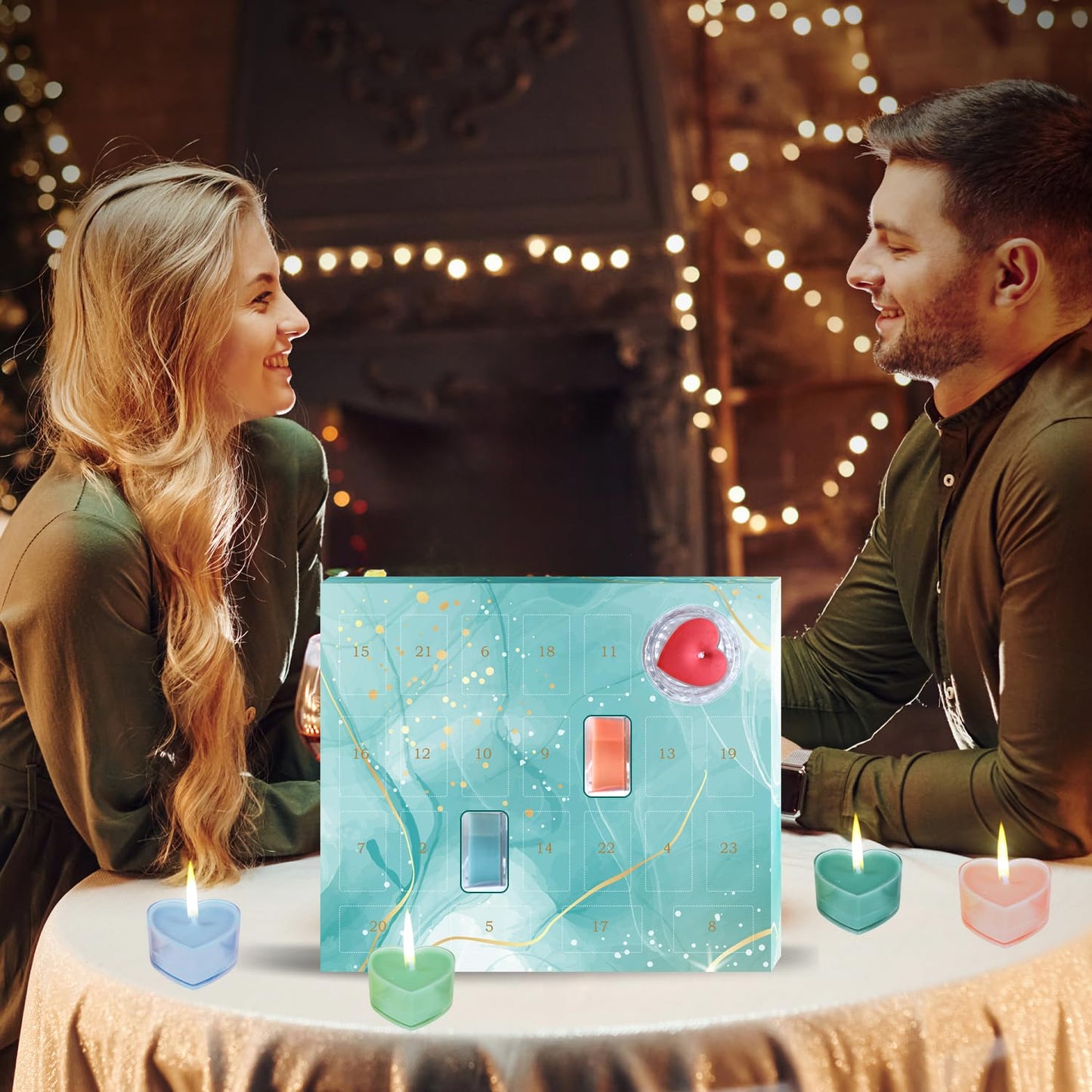 Heart-Shaped Advent Calendar 2025 for Women - 24 Days Scented Candles Gift Set, Christmas Countdown Calendar with Premium Fragrances, Xmas Birthday Gift for Mom, Daughter & Girlfriend
