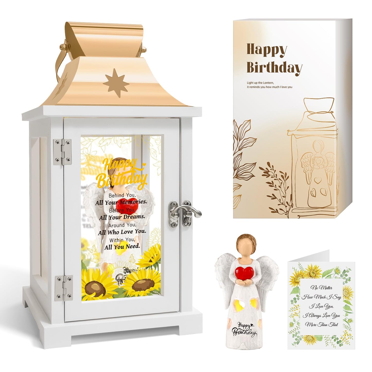 Birthday Gifts for Women, Happy Birthday Gifts for Her Women, Sister, Mom, Friends, Female Coworker Best Friend Birthday Gifts Angel Figurine Lantern