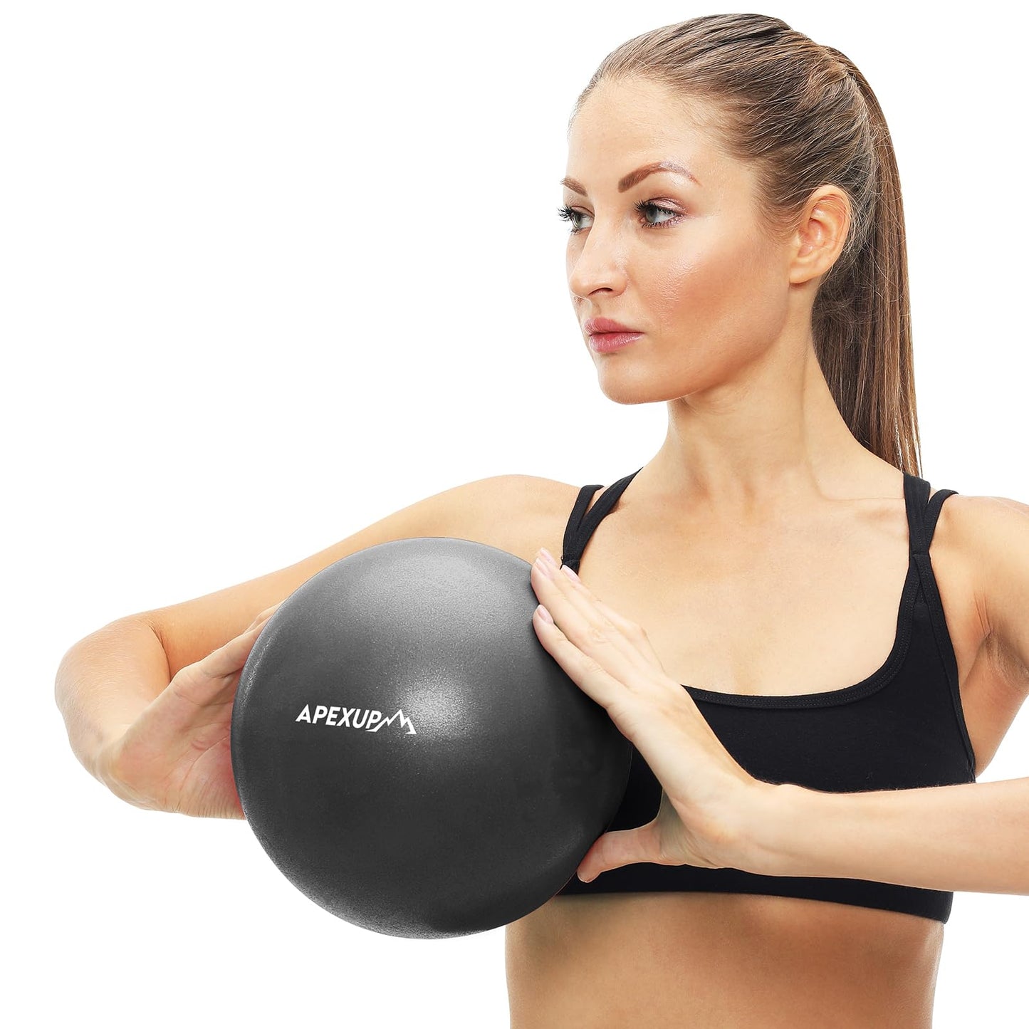 APEXUP Yoga Ball Exercise Ball, Heavy Duty Pilates Ball for Fitness, Balance, Core Workout, Physical Therapy (XXS (9") 23cm, Black)