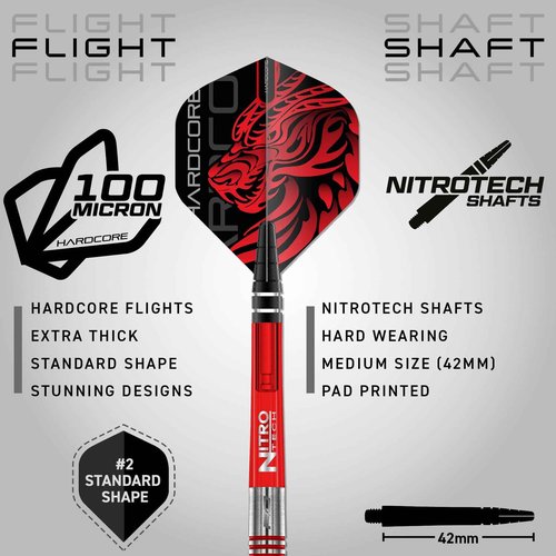 RED DRAGON Jonny Clayton Original 2.0 26 Gram Premium Tungsten Steeltip Darts Set with Flights and Stems
