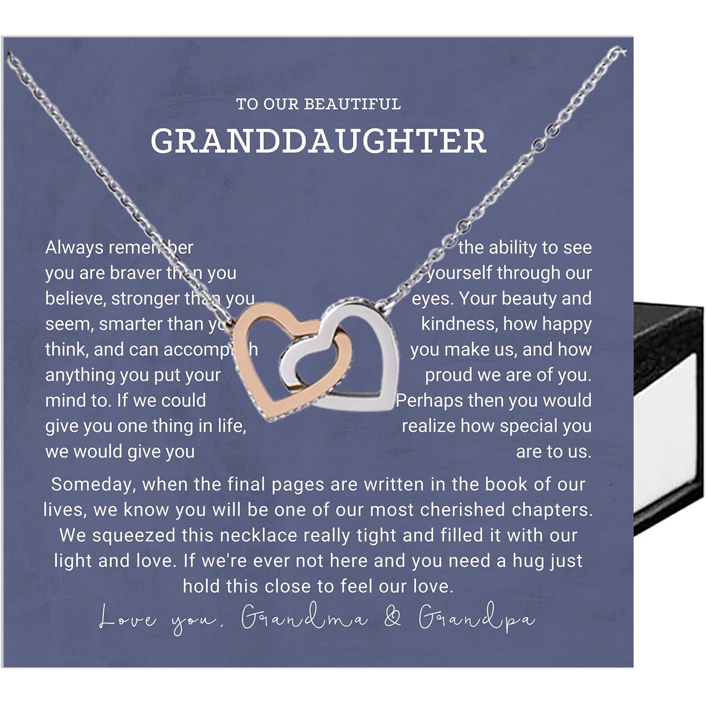 SUTERY To Our Granddaughter Necklace, Granddaughter Necklace From Grandparents, Granddaughter Gifts From Grandma And Grandpa, Graduation Gift, Surprise Christmas, Happy Birthday Message Card #23