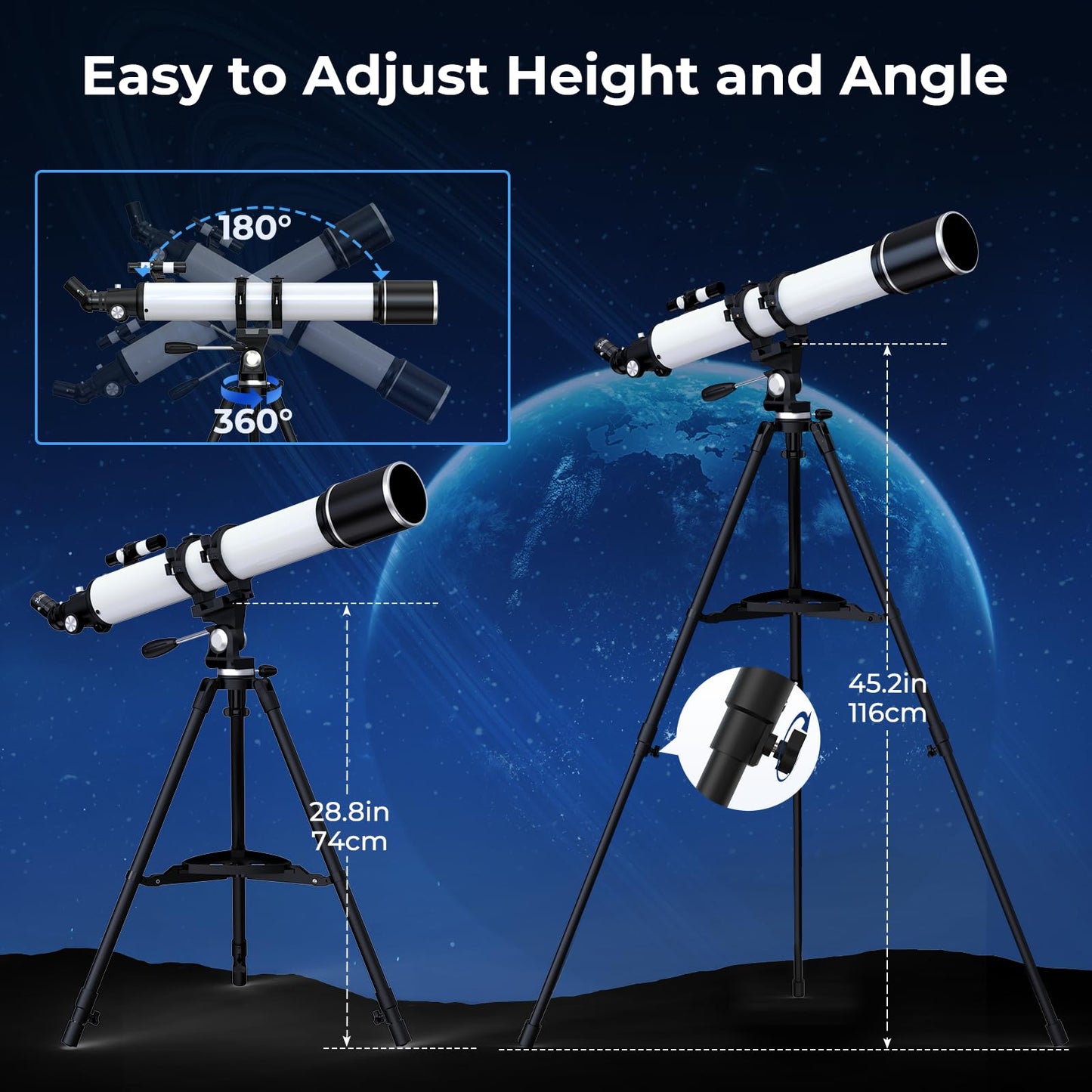 FAMIROSA Telescope for Adults High Powered, 90mm Aperture (36X-270X) 900mm Focal Length Refractor Astronomy Telescopes for Planets and Stars, Professional Telescopio with Bag, Phone Adapter, Tripod