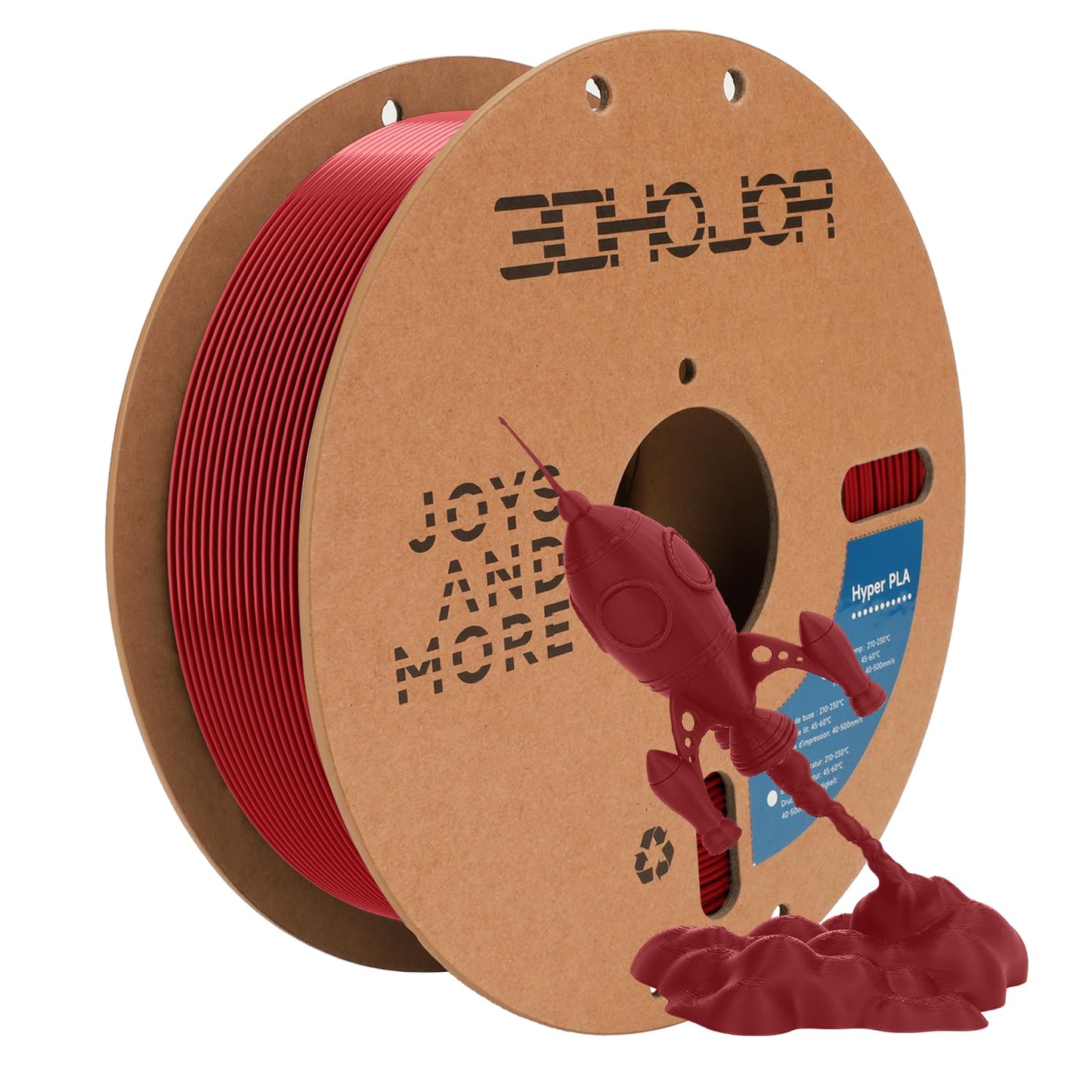 3D Printing Filament High Speed PLA 300mm/s Cardboard Spool 1kg (2.2lbs),Dimensional Accuracy +/- 0.03 mm Fit Most 3D FDM Printer-Fire Engine Red