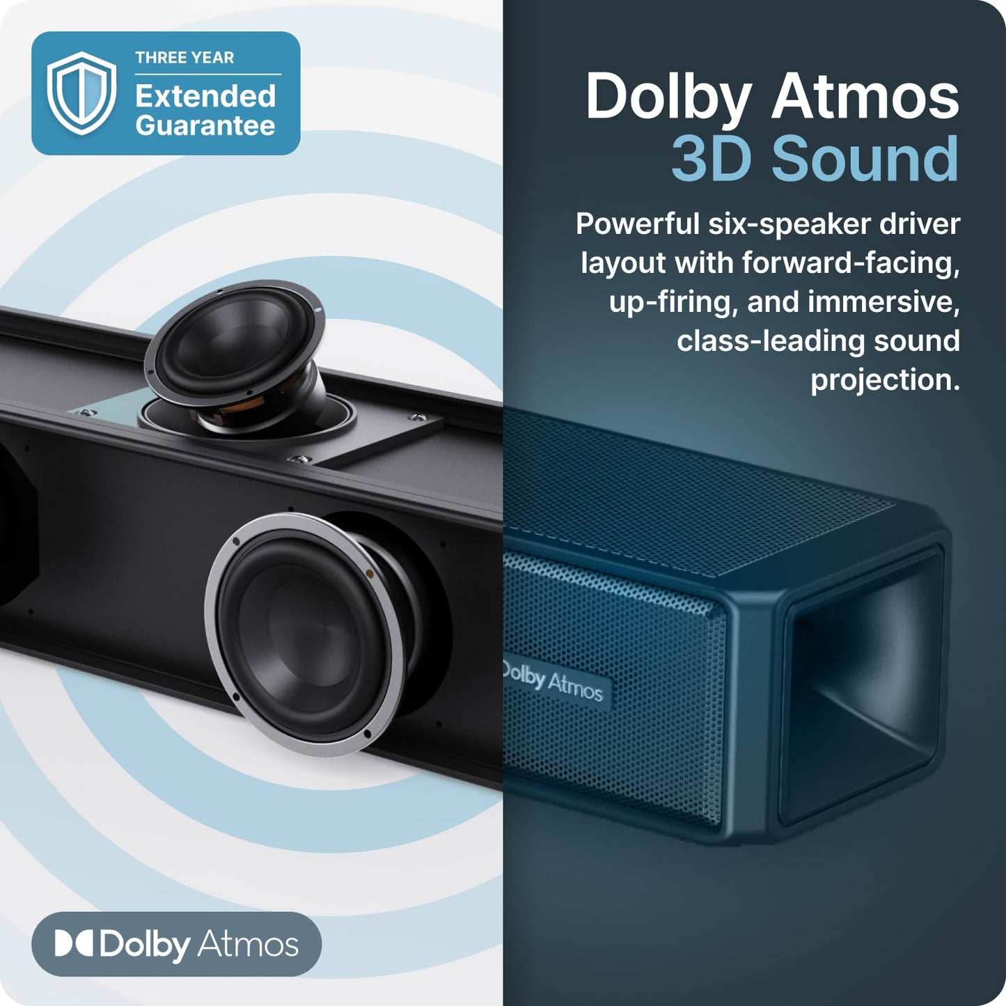 Majority Sierra Dolby Atmos Soundbar for TV with Bluetooth 5.0 | HDMI ARC, Optical, USB & AUX, 4K HDR Pass-Through | 4 EQ Modes | 120W RMS 2.0.2 Channel Wall Mount Sound Bar with Dual HDMI Inputs