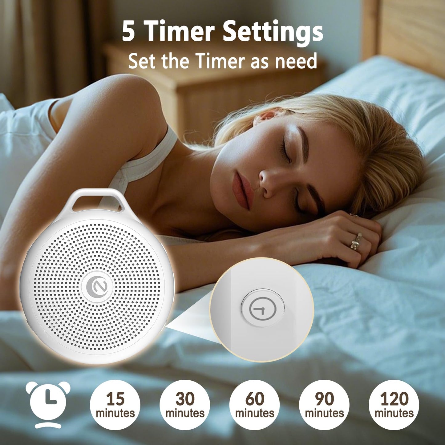 Nytpal Portable White Noise Sleep Sound Machine for Home and Travel. Perfect for Your Sleeping Baby with a dimmable Night Light and Long Battery Life. Baby Essential Adult/Child Lock Feature