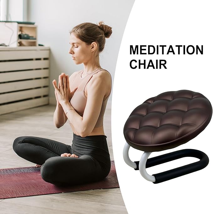Ergonomic Meditation Bench, Mindfulness Prayer Seat, 18x12in Portable Kneeler Stool, Solid Wood Cushioned Model, Meditation Furniture with Foldable Design, Mindfulness Seat for Home Office Room Adults