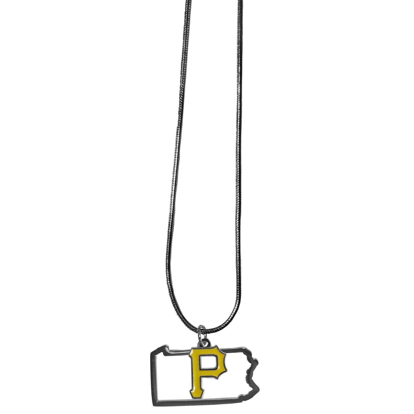 Siskiyou Gifts MLB Pittsburgh Pirates Necklace Chain with State Shape Charm, Team Colors, One Size