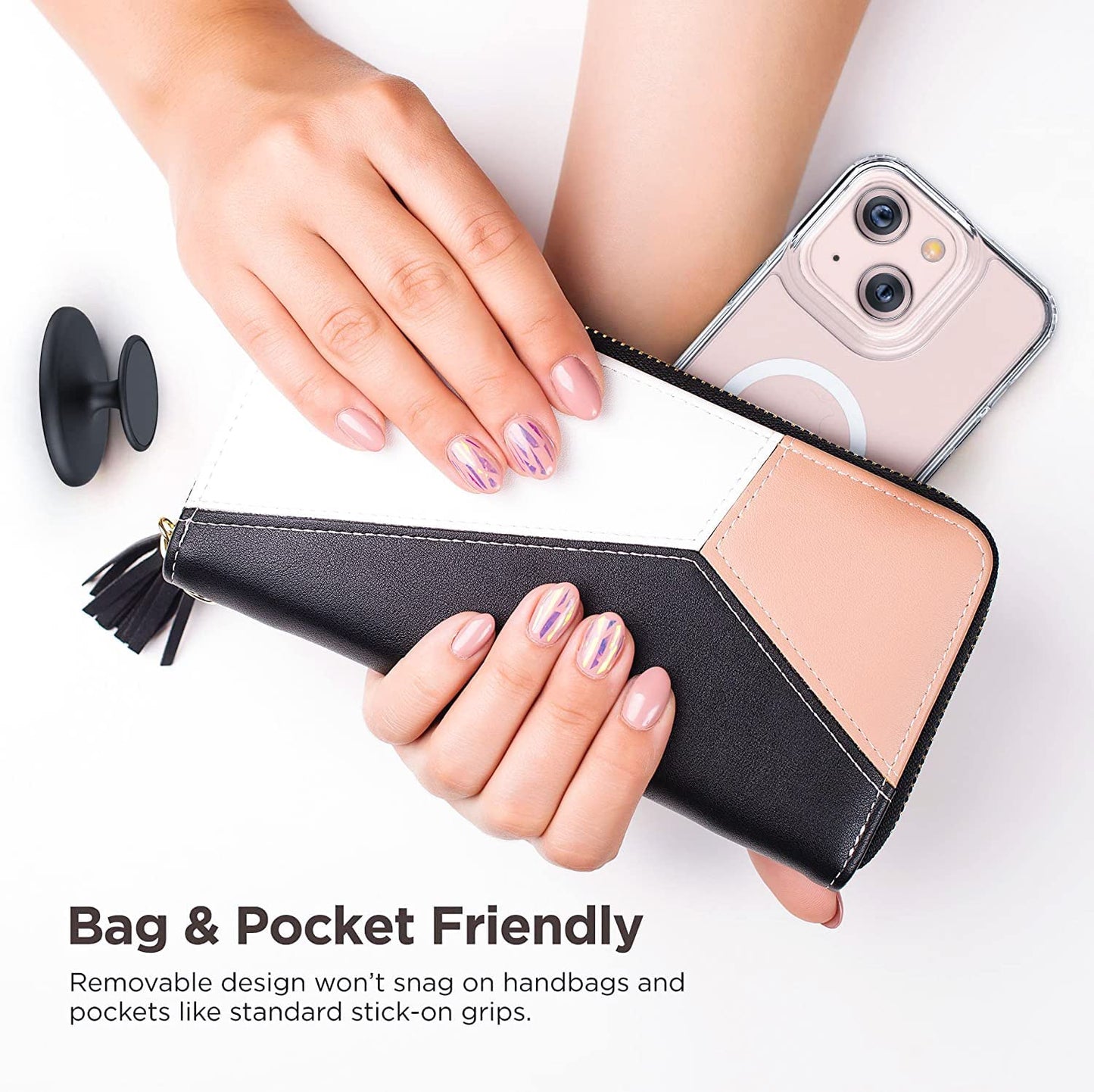 Encased Magnetic Phone Grip - Designed For Magsafe, Iphone 16/15 Pro Max And Iphone 14/13/12 Cases And Accessories (2-In-1 Holde
