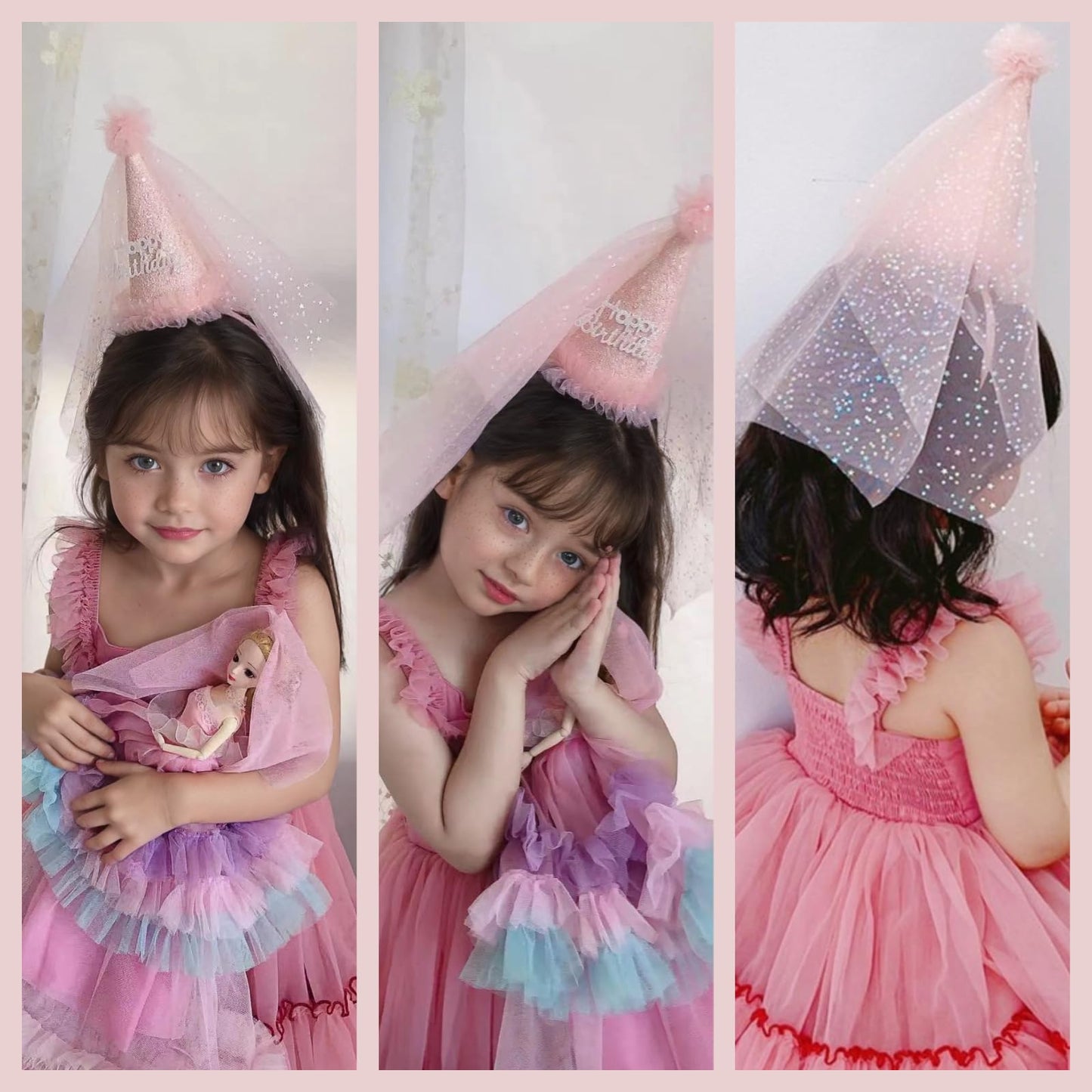 Bnrkmeb Pink Birthday Party Hat, Birthday Hats for Kids