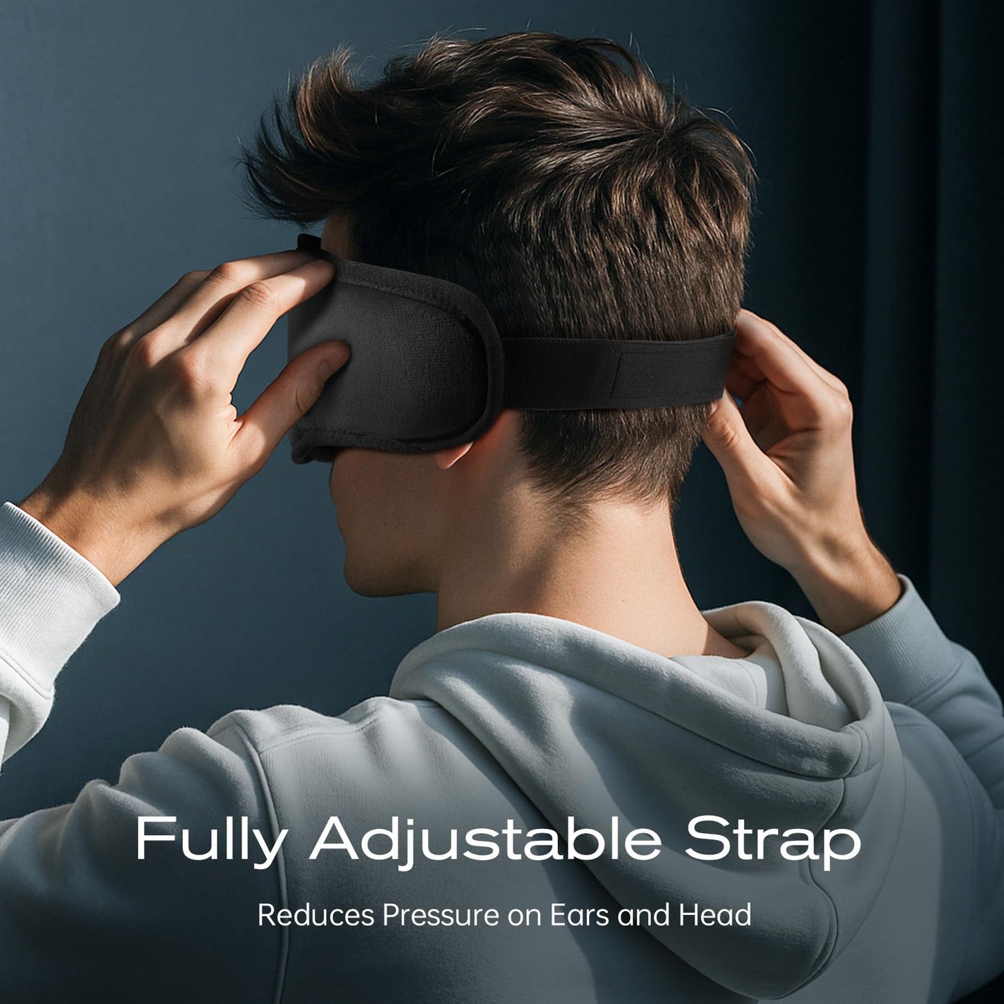 ZHENYEMEI 3D Sleep Mask with Bluetooth Headphones, Sleeping Headphones for Side Sleepers, Wireless Music Eye Mask with Ultra-Thin Stereo Speakers for Men, Women, Tech Gifts, Black