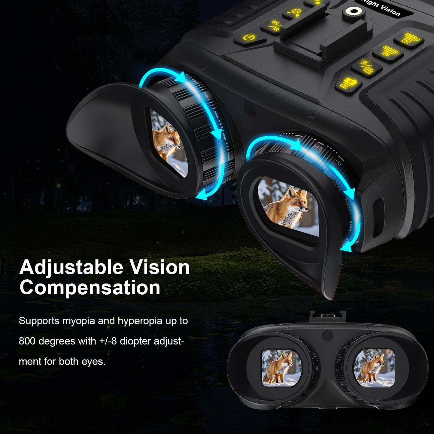 ISHARE Head-Mounted Night Vision Goggles, 4K 36MP Infrared Binoculars Rechargeable Hands Free Night Vision Binoculars Goggles, 8X Zoom IP54 Waterproof for Hunting Security Outdoor Exploration