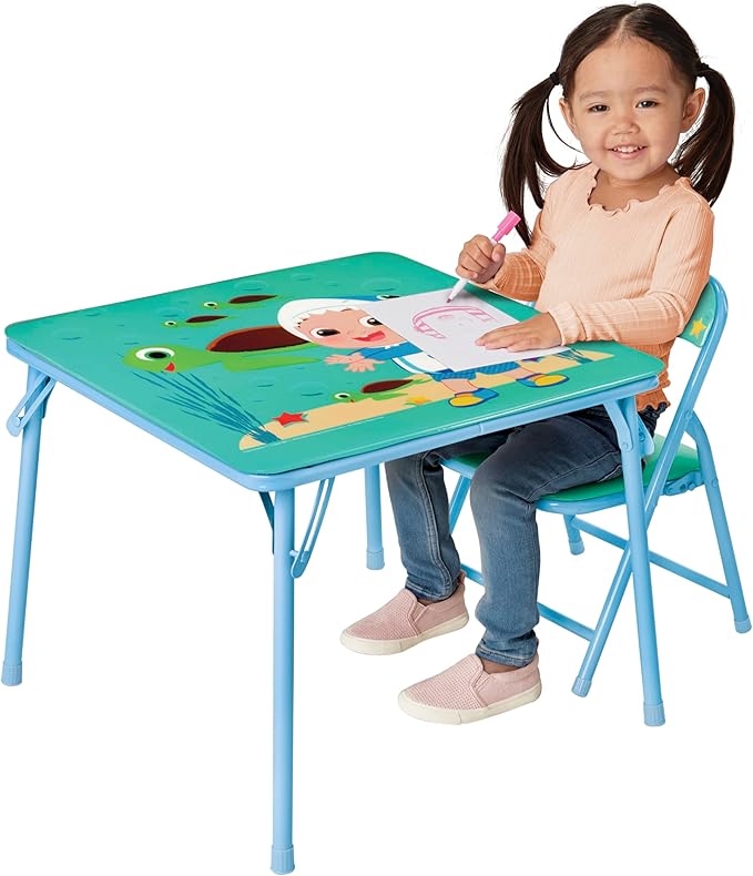 CoComelon Table & Chair Set for Toddlers 24-48M, Includes 1 Table & 1 Chair - Sturdy Metal Construction, Table: 20" L x 2...