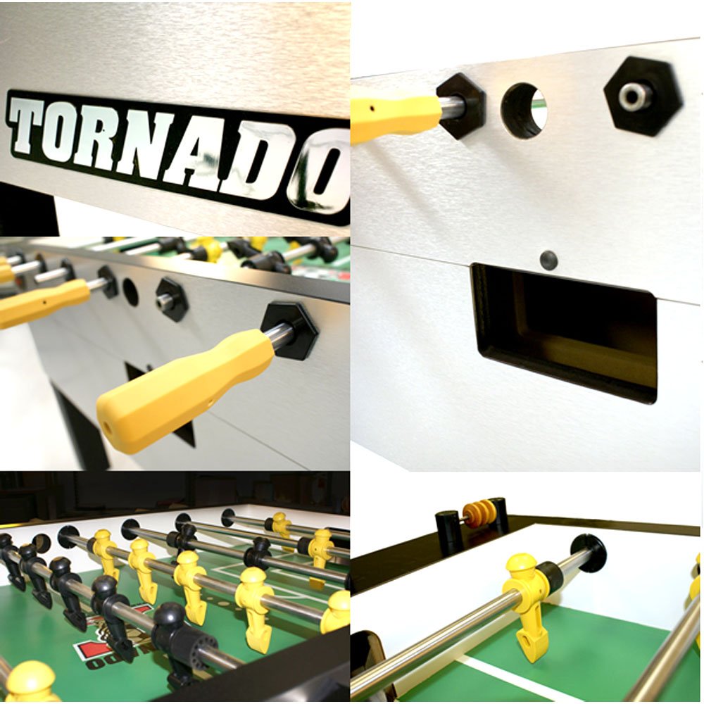Tornado Tournament 3000 Foosball Table - Made in The USA - Commercial Quality for The Home - Incredible Table Soccer Game (3 Man Goalie, Silver)