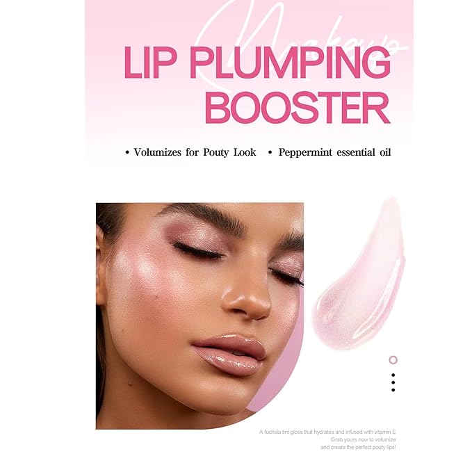 3 Colors Lip Plumping Booster, Spicy Lip Plumper Gloss Lip Plumping Oil, Ultra-Hydrating Nourishing Plump and Pout Lip Plumper, Glossy Finish Fuller Natural Lip Makeup Christmas Day Gift-03#04#05#