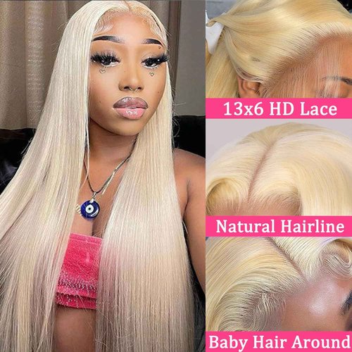 NICILK 613 13x6 Lace Front Wig Human Hair 20 Inch 200 Density Straight Lace Frontal Wig Pre Plucked With Baby Hair