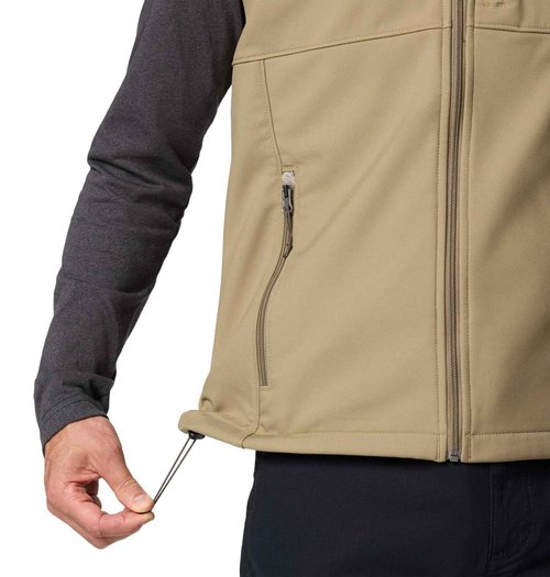 Columbia Men's PHG Ascender II Softshell Vest, Flax/Timberwoods Camo, Small
