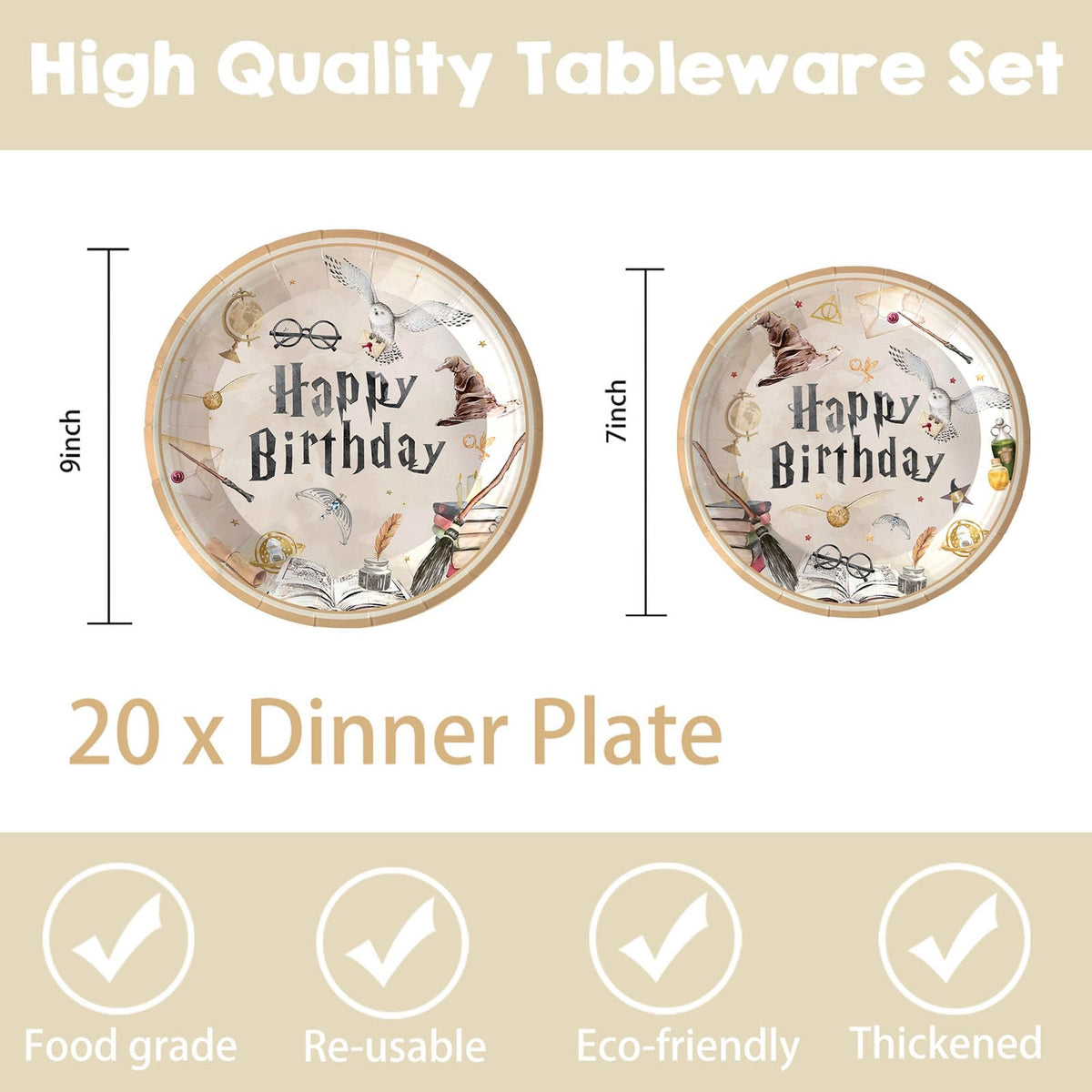 140PCS Birthday Party Paper Plates Napkins Birthday Party Supplies Paper Cups Dessert Plates Kids Boys Birthday Decorations Set for 20 Guests
