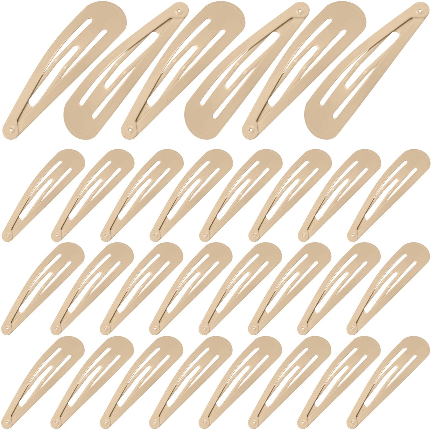 WILLBOND 30 Pieces 3.1 Inch Large Metal Snap Hair Clips Nonslip Barrettes Women Hair Accessories (Taupe)