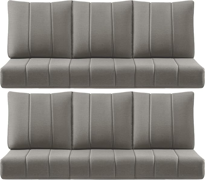 ACTREST Luxury 24x24x6 Inch Kitty Outdoor Deep Seat Cushions Set of 6 - Comfortable Patio Chair Cushion for Outside Wicker Dining Rocking Swivel Chairs Loveseat Couch Sectional Sofa - Grey