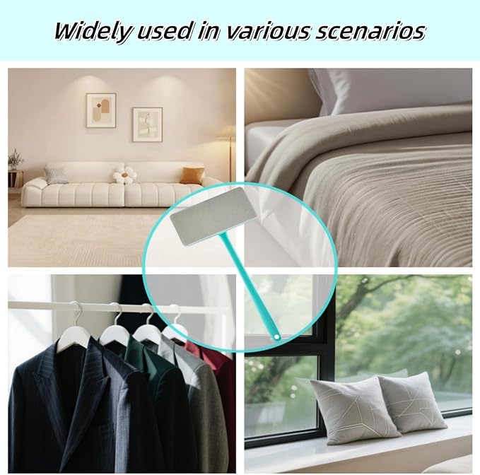Window Screen and Track Cleaner Kit, with Mesh Screen Brush, 3 Groove Cleaning Brushes & 6 Reusable Pads for Sliding Door Tracks, Window Sills, Blinds, Vents - Detachable Pole