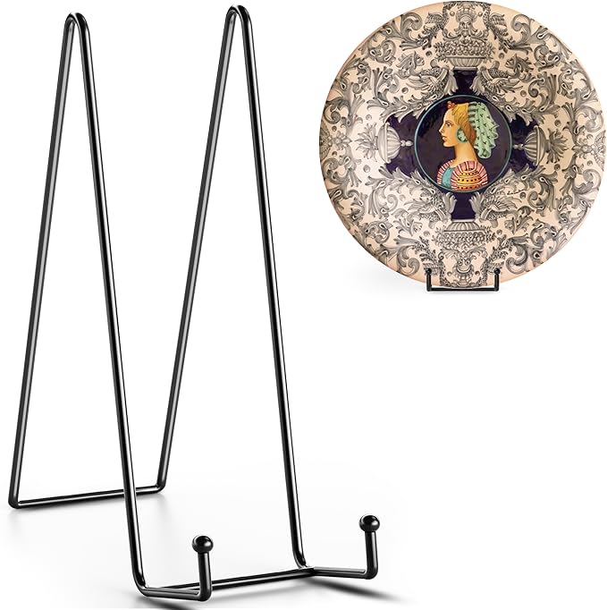TR-LIFE 16 Inch Heavy Duty Plate Stand (4 Pack) - Metal Display Easel for Large Plates, Picture Frames, Signs, Posters, an...