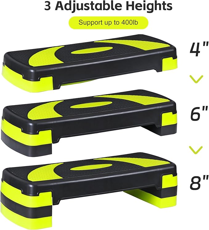 ZENY 31’’ Aerobic Step Platform, Adjustable Exercise Workout Stepper with Stable Risers, Stand Up Steppers for Exercise at Home, Fitness Equipment for Home Gym