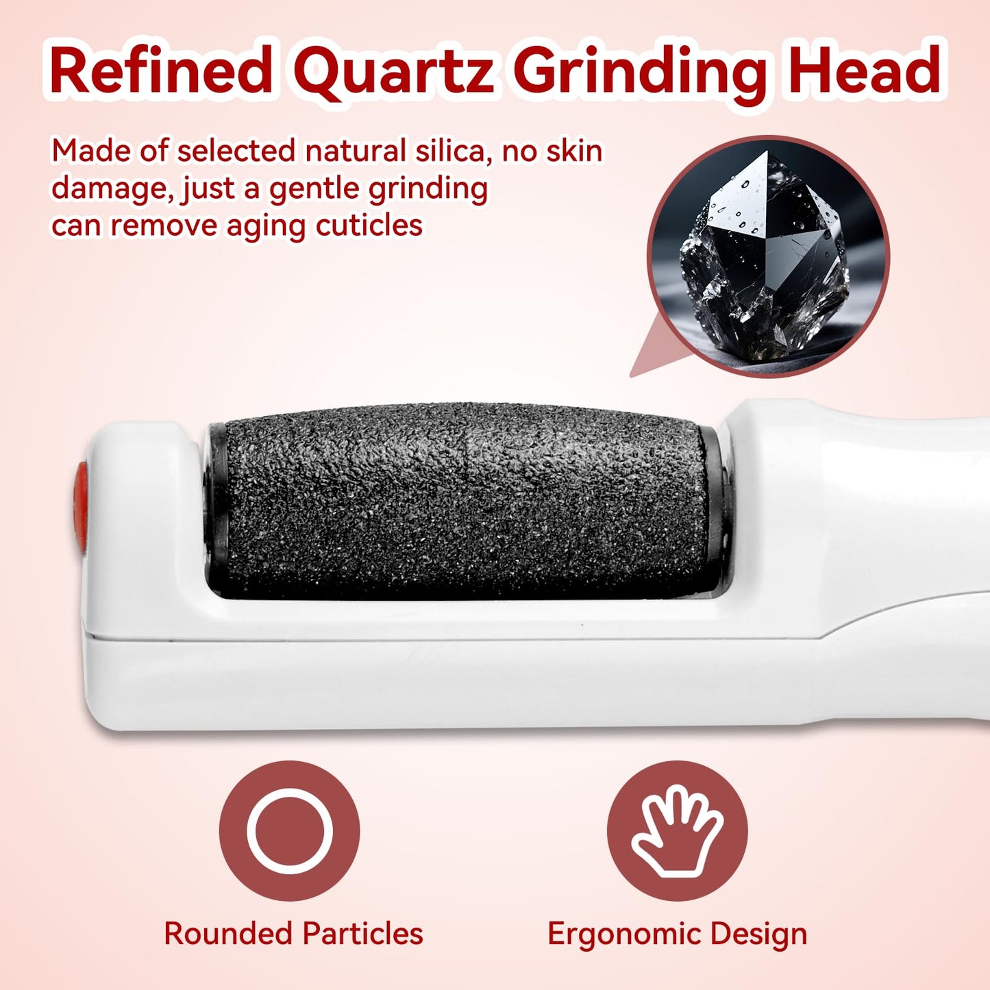 Electric Callus Removers for Feet, Foot Callus Remover Pedicure Tools for Dry, Calluses, Dead, Cracked, Hard Skin (Red)