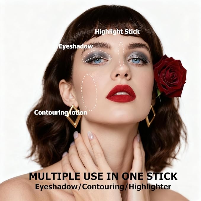 Light Gold Glitter Eyeshadow Stick, Gold Shimmer Eyeshadow for Women, High Pigment Waterproof Long Lasting Eye Shadow Pen, Women Multi-Dimensional Eye Highlighter Stick (10#)