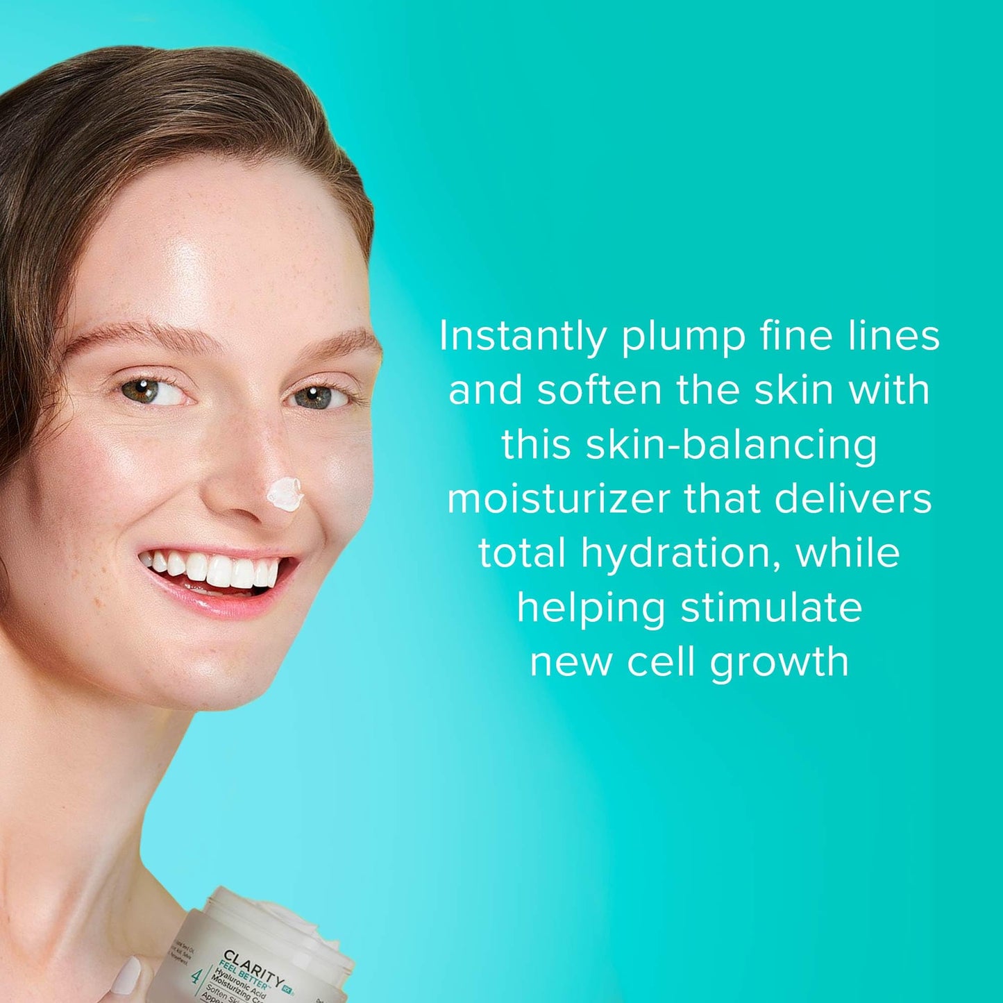ClarityRx Feel Better Hyaluronic Acid Moisturizing Cream, Natural Plant-Based Face Moisturizer with Jojoba Oil for Dry, Aging Sk