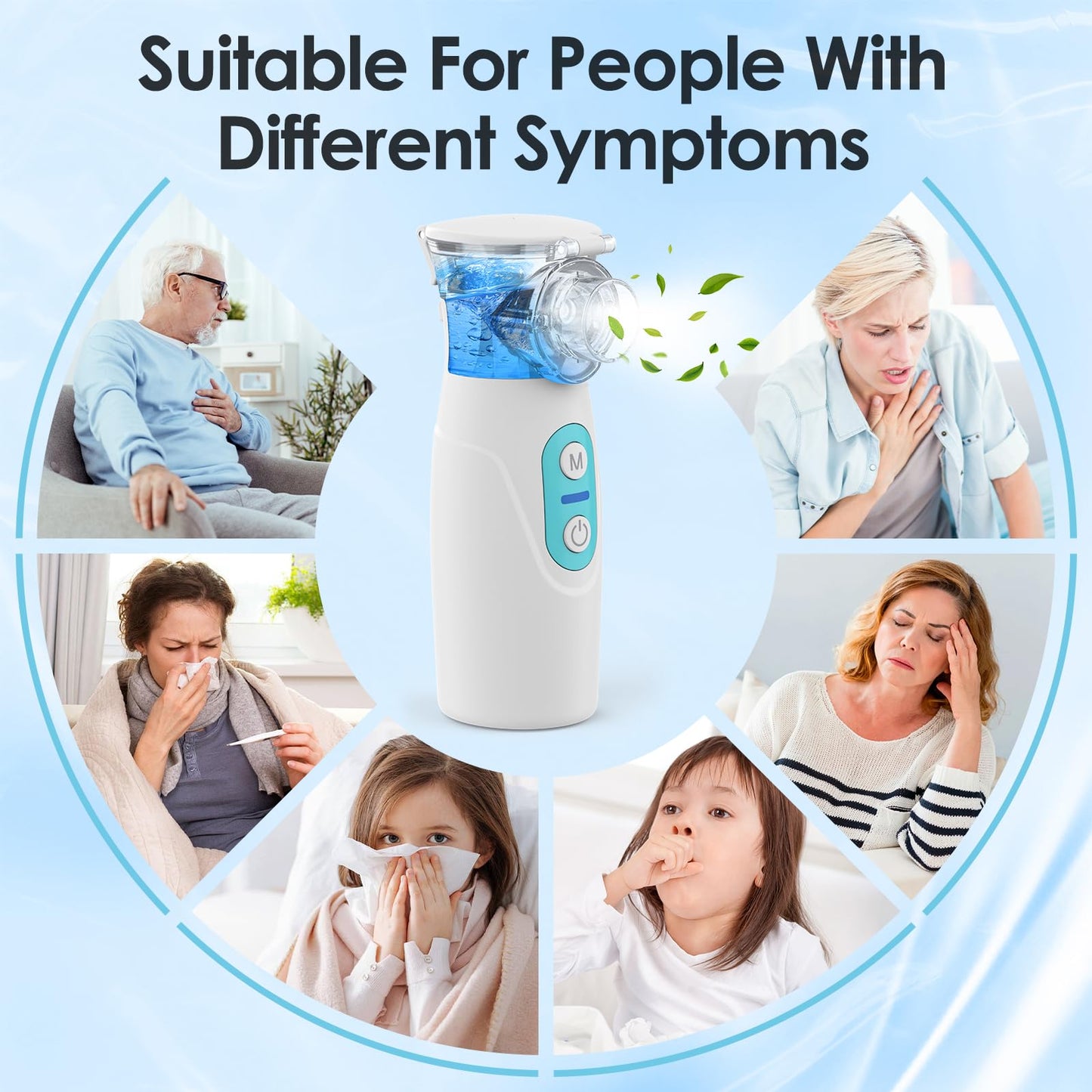 Ultrasonic Nebulizer, Model Ne-520 Portable Nebulizer for Adults and Kids, Nebulizer Machine with Two Modes and Self-Cleaning Function, Breathing Treatment Machine Nebulizer for Travel & Home
