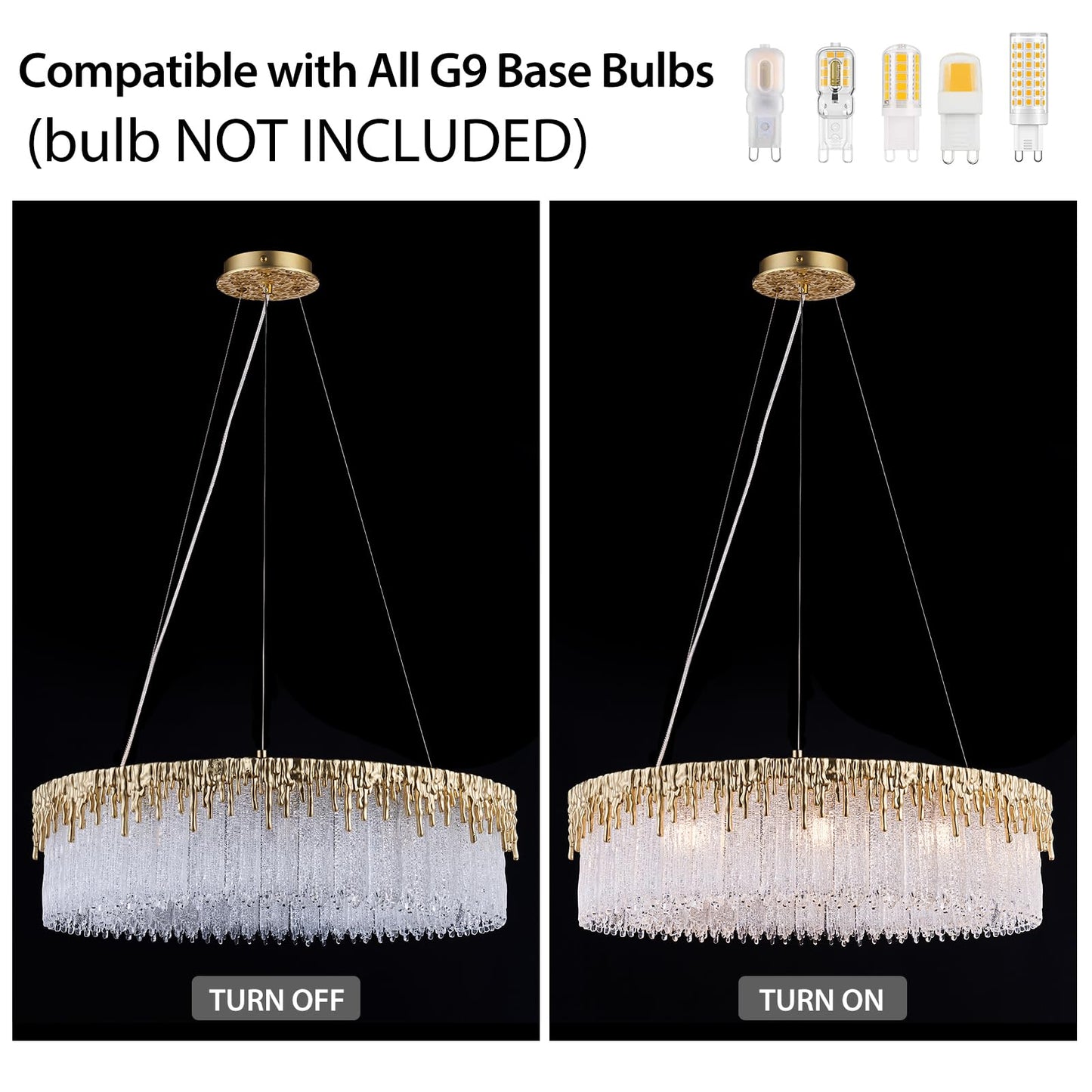 kvtinmty D23.6 Round Crystal Chandelier, Modern Gold Crystal Chandeliers for Dining Room, 10-Light Height Adjustable Chandelier for Living Room Bedroom Entryway Kitchen Island