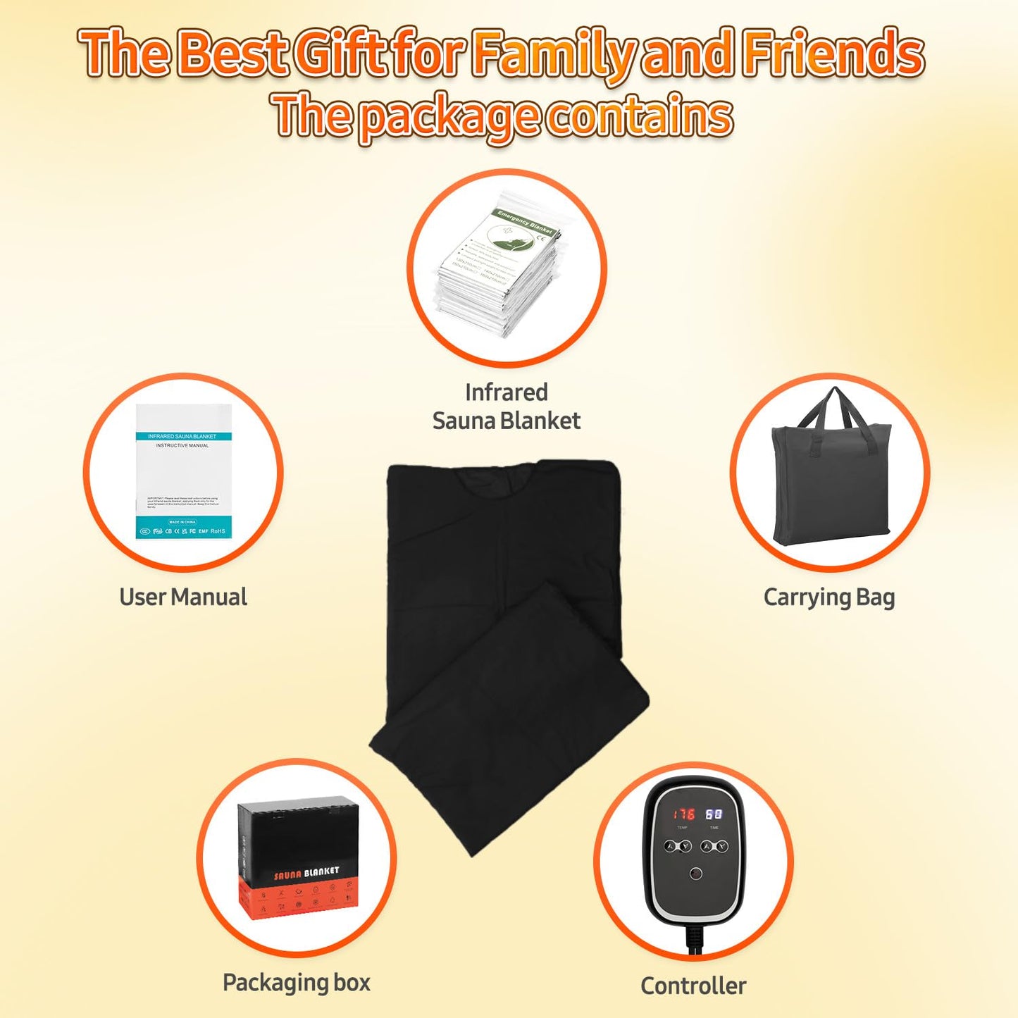 yamxun Infrared Sauna Blanket for Home: Skin-Friendly PVC Leather Large Portable Blanket for Full Body Detox & Relaxation - Far Infrared Heating Adjustable 86-167℉ & 30-60 Min Timer 71 x 35.5Inch