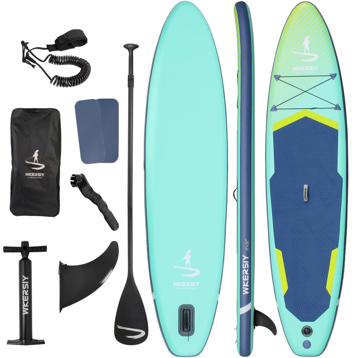 11”32“6 Premium Inflatable Stand Up Paddle Boards with Durable SUP Paddle Board Accessories Wide Stable Design Includes Backpack Required Parts Non-Slip Comfort Deck for Youth & Adults