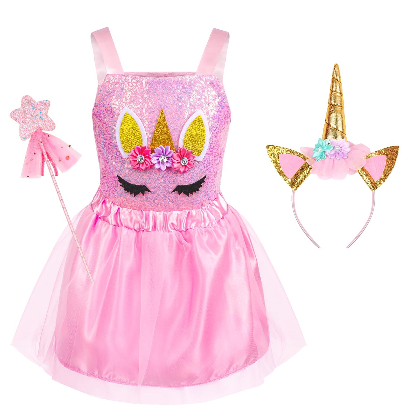 Jeowoqao Toddler Girls Dress up Costumes, Princess Dress Up Clothes for Little Girls, Kids Dress Up Pretend Play Set with Supergirl Princess Costumes Toy Gift for Girls Ages 3 4 5 6 Years