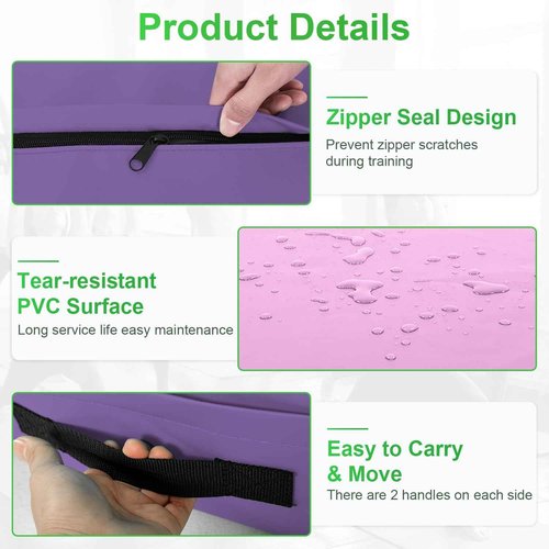 BestMassage Gymnastics Tumbling Mats Incline 34"x24" lnch Tumbling Mat Folding Gymnastic Tumbling Mat Indoor/Outdoor Exercise Mat Home Gym Yoga Mat with Handle