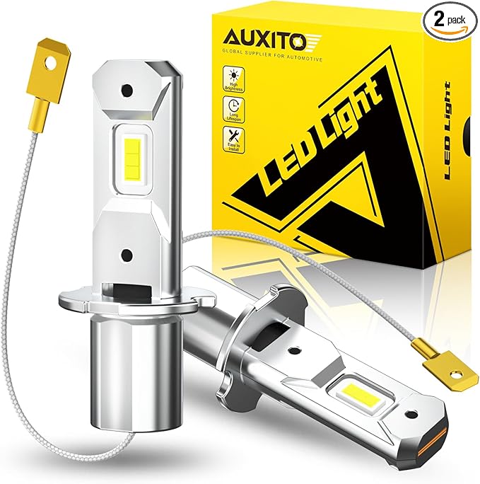 "AUXITO H3 LED Bulb, 16,000LM 600% Super Brighter, 10 Years Lifespan, 1:1 Size Plug-n-Play, 100% Perfect Installation, H3 ...