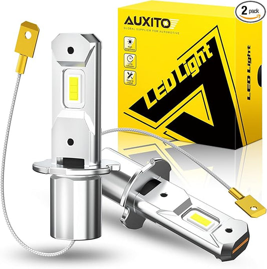 "AUXITO H3 LED Bulb, 16,000LM 600% Super Brighter, 10 Years Lifespan, 1:1 Size Plug-n-Play, 100% Perfect Installation, H3 ...