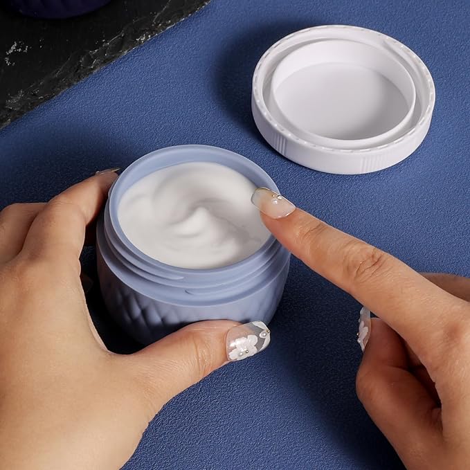 Travel Containers for Toiletries, Silicone Cream Jars BPA-Free, TSA Approved 2oz Travel Size Containers, Leak-proof Silicone Jars with Lid for Cosmetic Face Hand Body Cream (4 Pack)