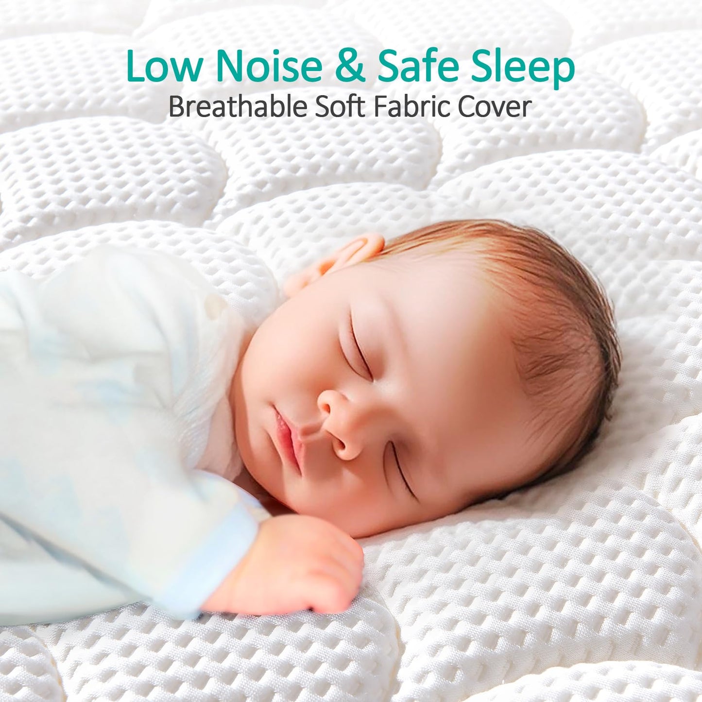 Tiankehan Dual-Sided Crib Mattress & Toddler Mattress – 52" x 27.6" x 5", 100% Knitted Fabric, Moisture Absorbent & Breathable, Fits Standard Full-Size Cribs & Toddler Beds